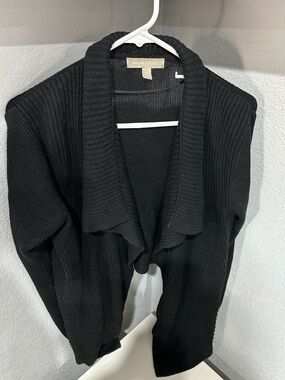 Banana Republic Black Ribbed Open-Front Cardigan